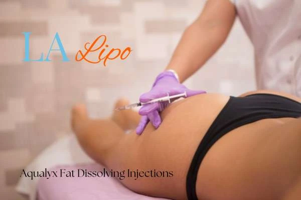 Woman having fat dissolving injections Tring on thighs