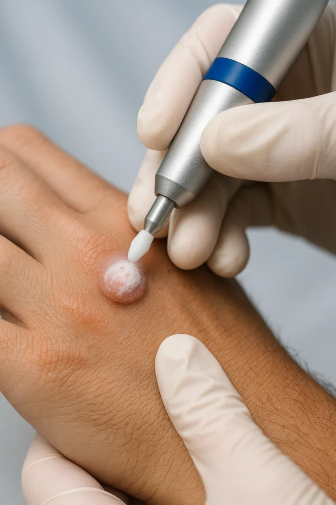 example of wart removal Tring using cryopen