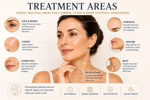 Areas of treatment for the ultimate lift tighten treatment Tring